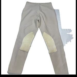 Devon-Aire Riding breeches tan PANTS EQUESTRIAN beige 32R women Zip Snap up 32R